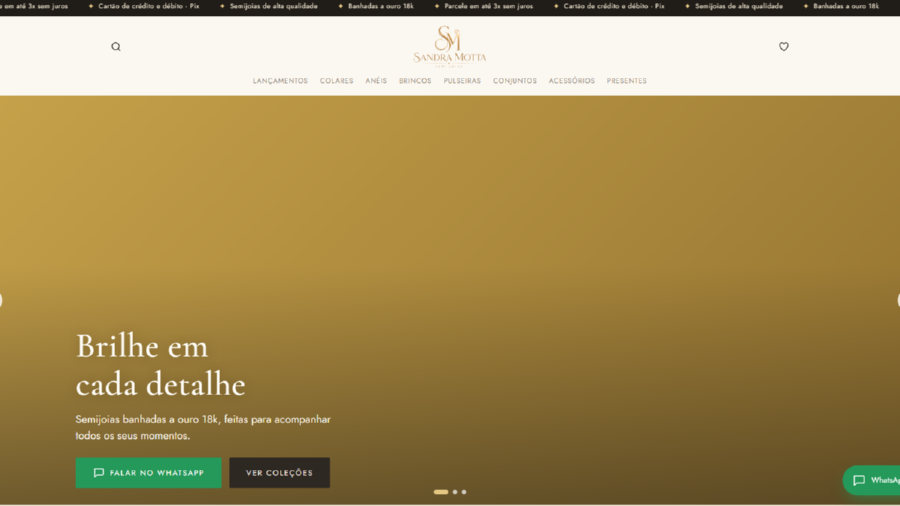 Loja Sandra Motta Semijoias — banhadas a ouro 18k